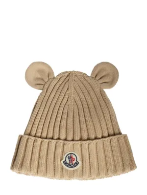 Moncler   Cotton knit beanie hat with ears 
