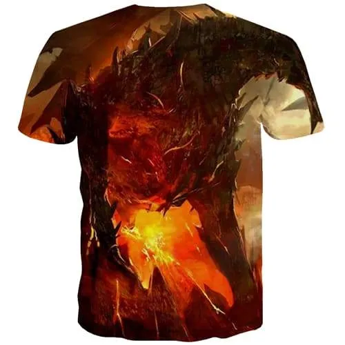 Monster T shirts Men Flame Shirt Print Hip Hop T shirts Funny Halloween Tshirt Anime Terror Tshirts Casual Short Sleeve T shirts