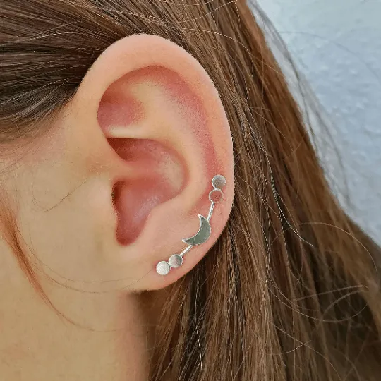 Moon Phases Climber Earring