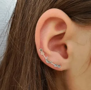 Moon Phases Climber Earring