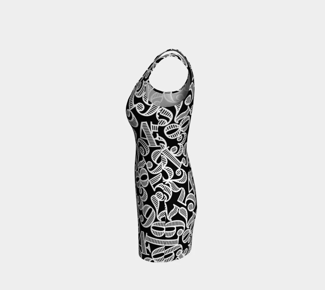 Number Cloud Bodycon Dress