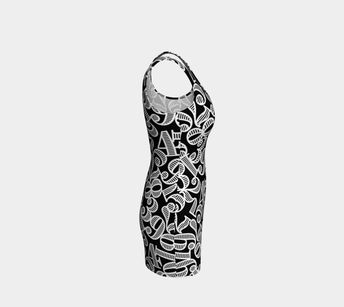 Number Cloud Bodycon Dress