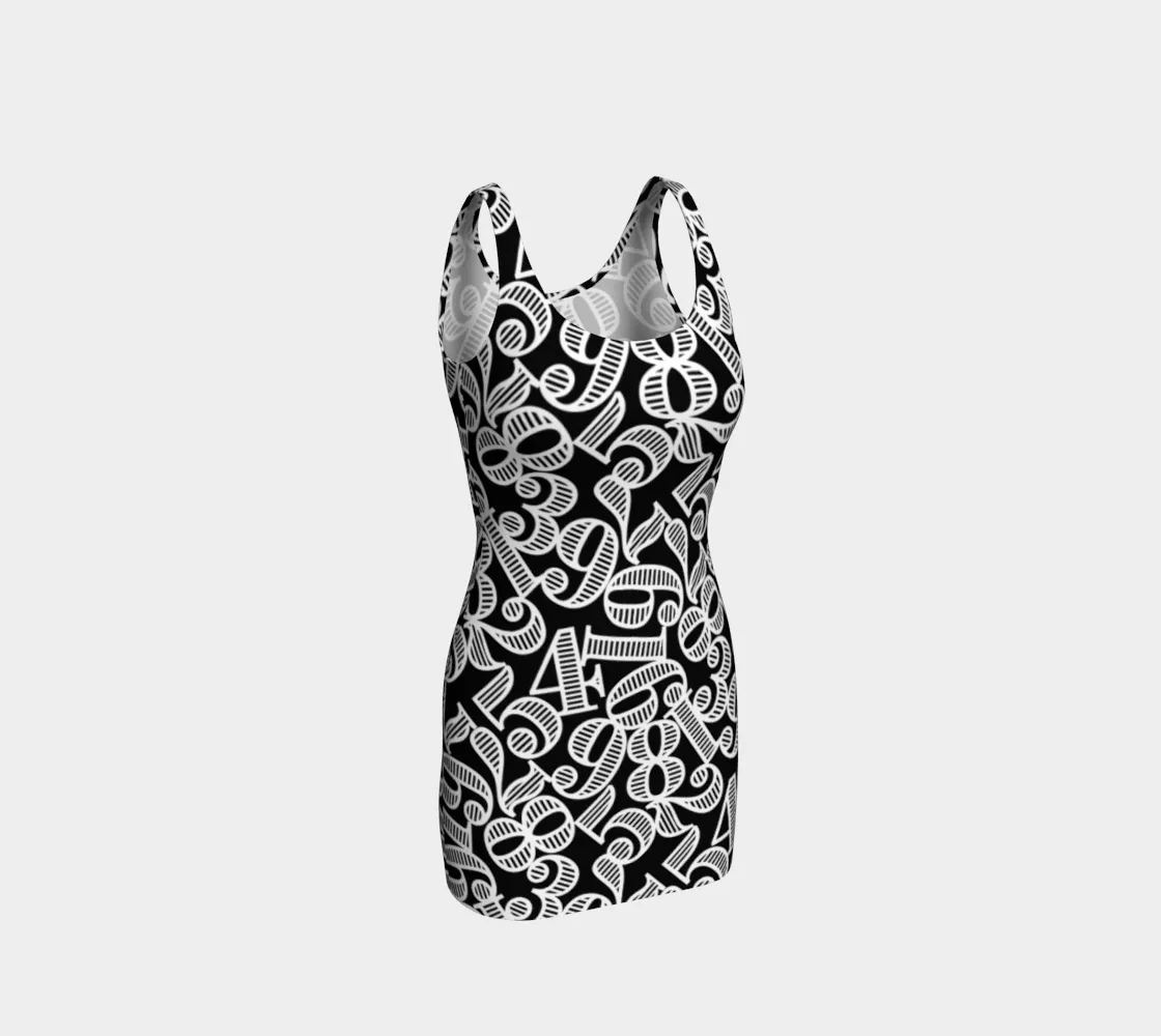 Number Cloud Bodycon Dress