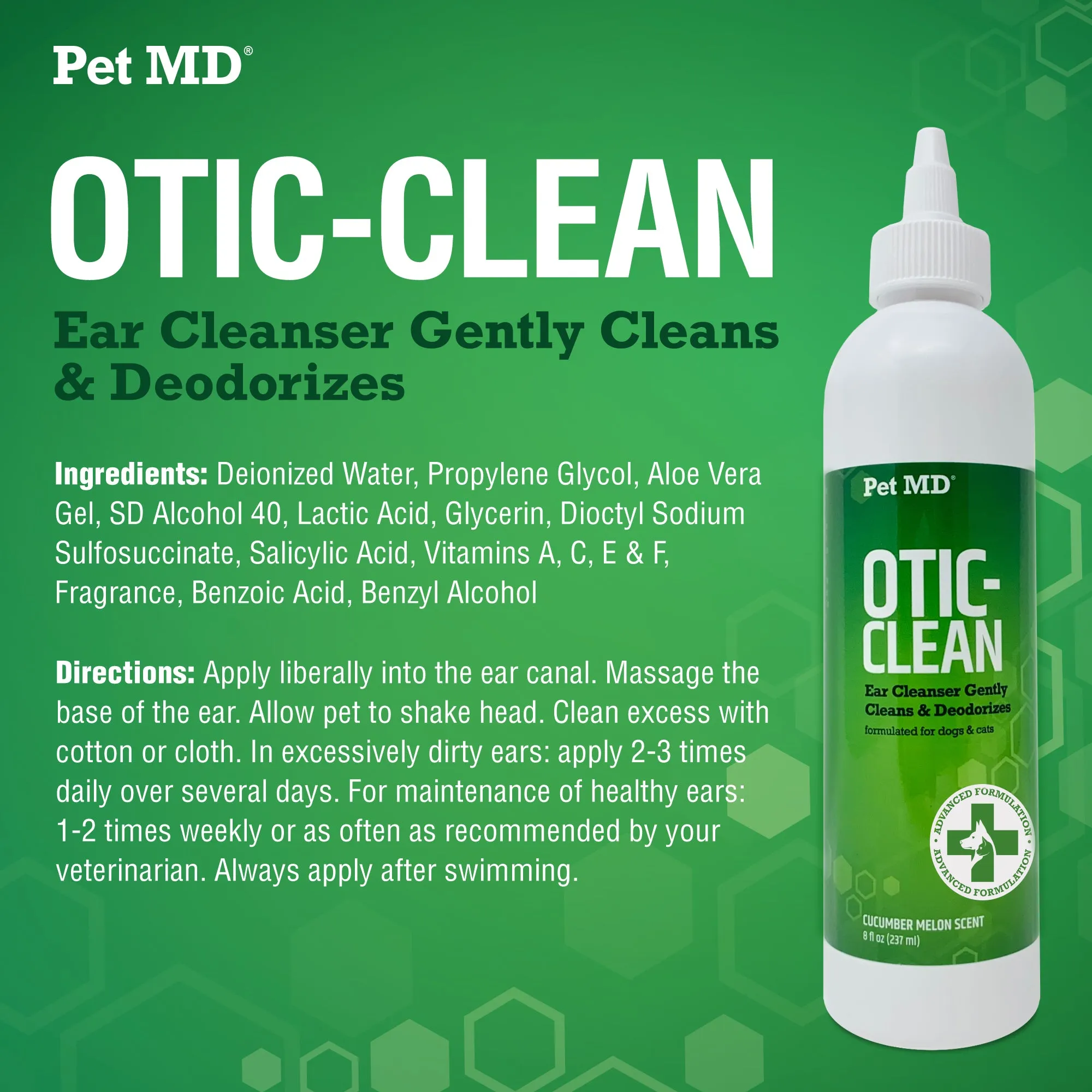 Otic-Clean Ear Cleaner for Dogs & Cats – 8 oz