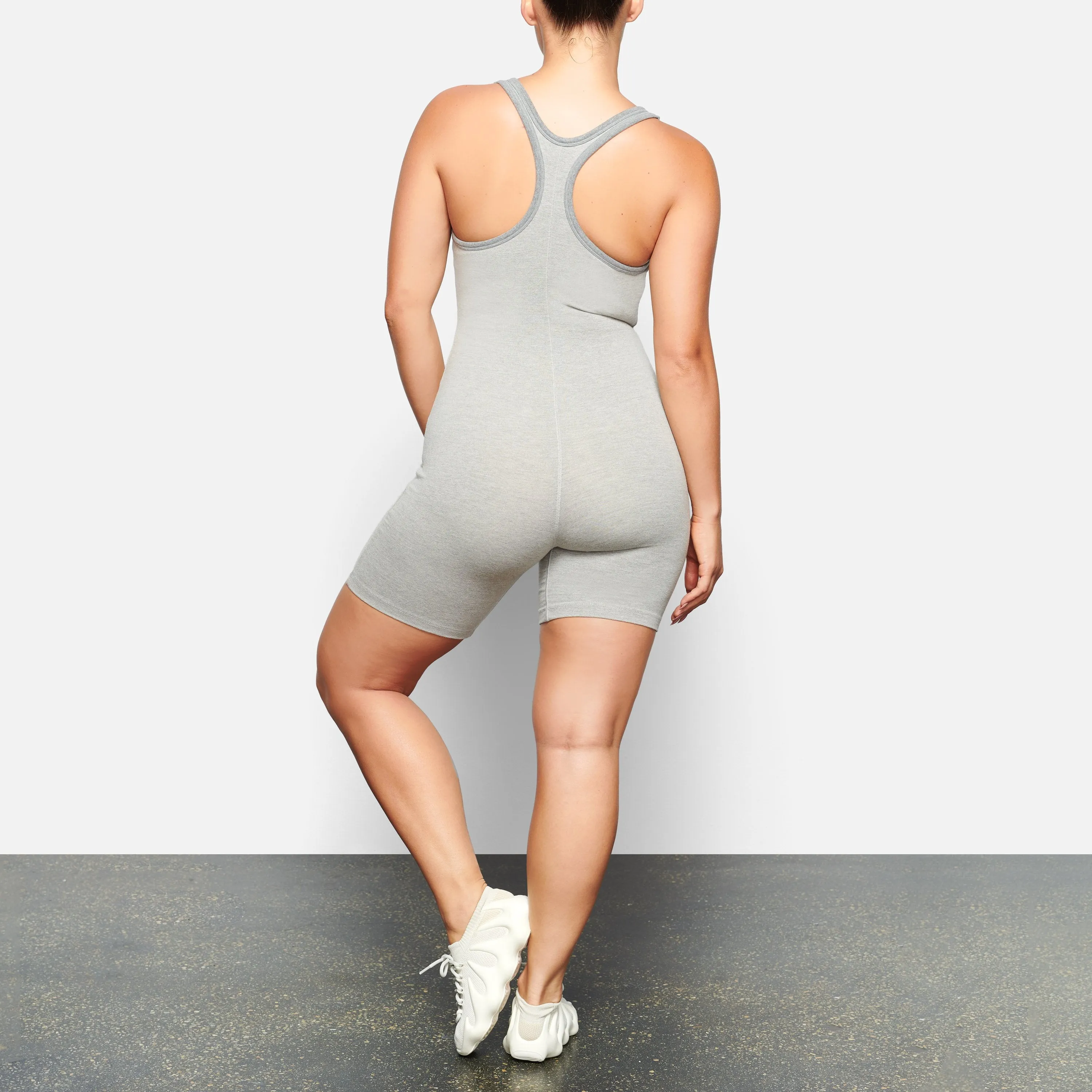 OUTDOOR BASICS MID THIGH BODYSUIT | HEATHER GREY