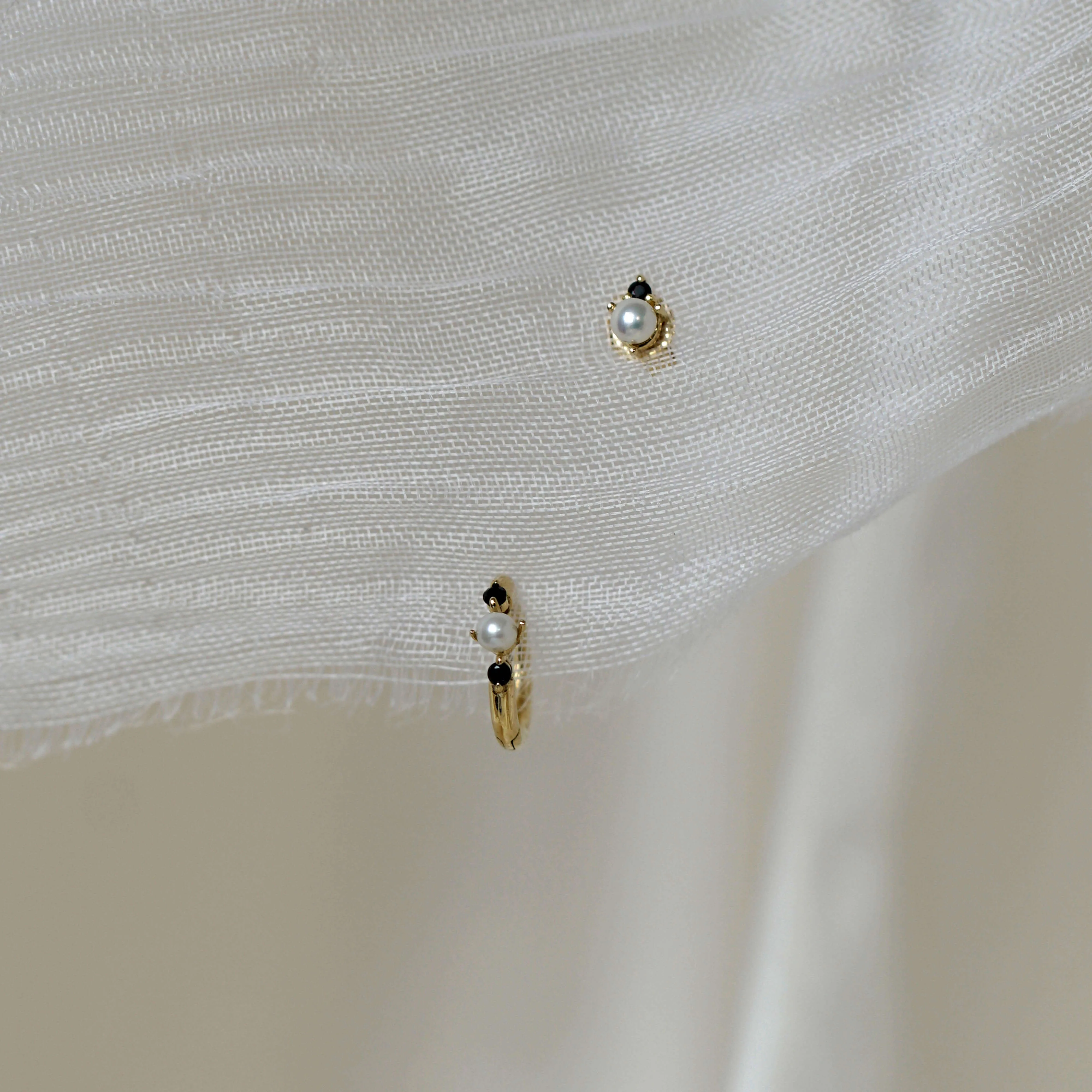 Pearl and Black Onyx Stud