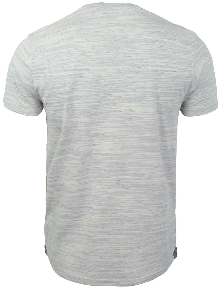 Petrak Space Dye Henley T-Shirt in Blue / Ivory