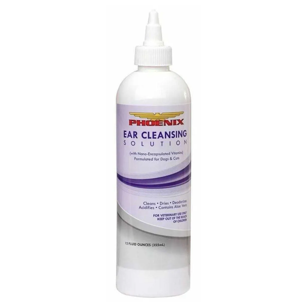 Phoenix Ear Cleansing Solution for Dogs & Cats, 12-oz