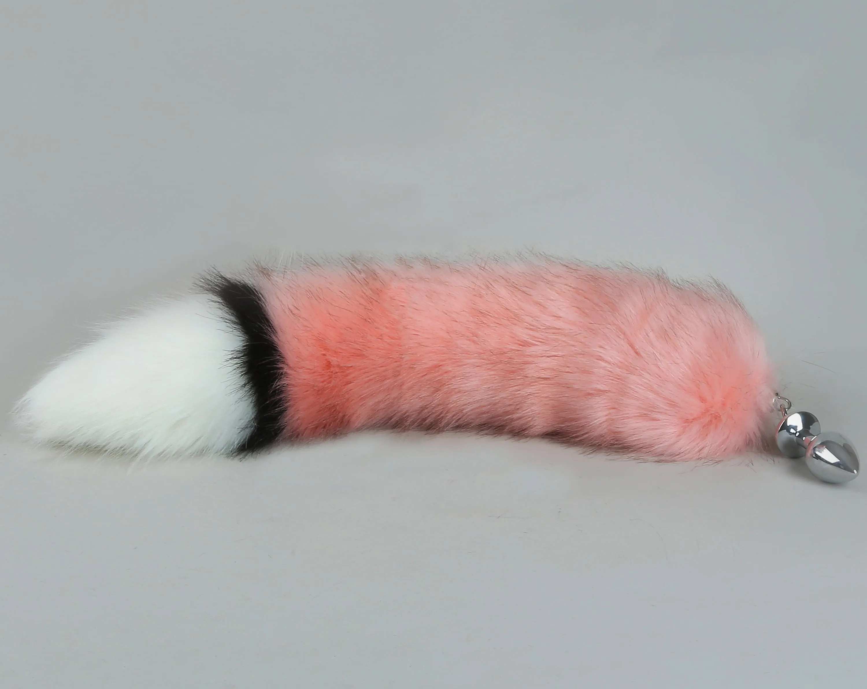 pink white fox tail plug and ear set fox ear wolf tail butt plug tail buttplug petplay sextoy detach anal plug tail kittenplay ear