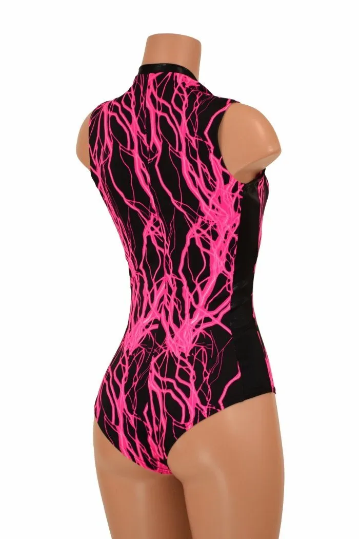 Plunging V Neck Panel Romper