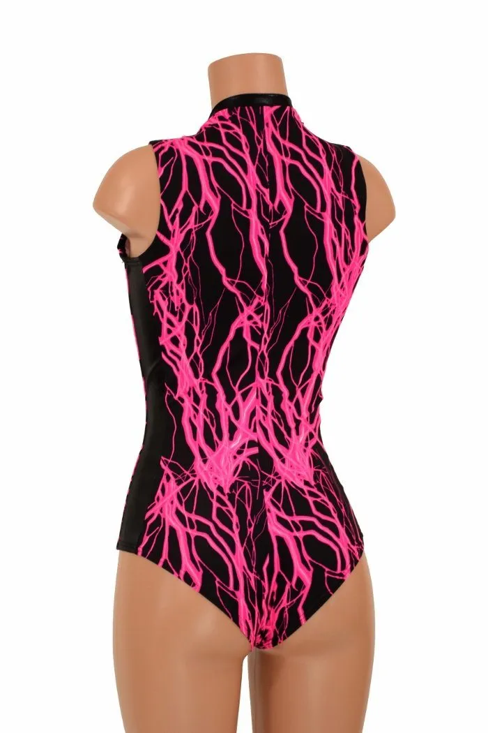 Plunging V Neck Panel Romper