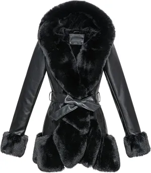 PREMIUM Butter Soft Faux Leather & Fur Coat