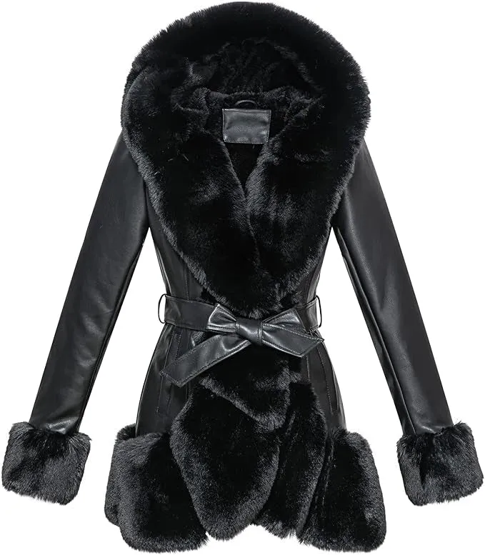 PREMIUM Butter Soft Faux Leather & Fur Coat