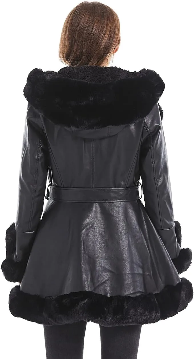 PREMIUM Butter Soft Faux Leather & Fur Coat