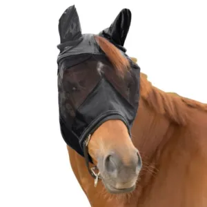 PREMIUM FLY MASK WITH EAR PROTECTION BLACK