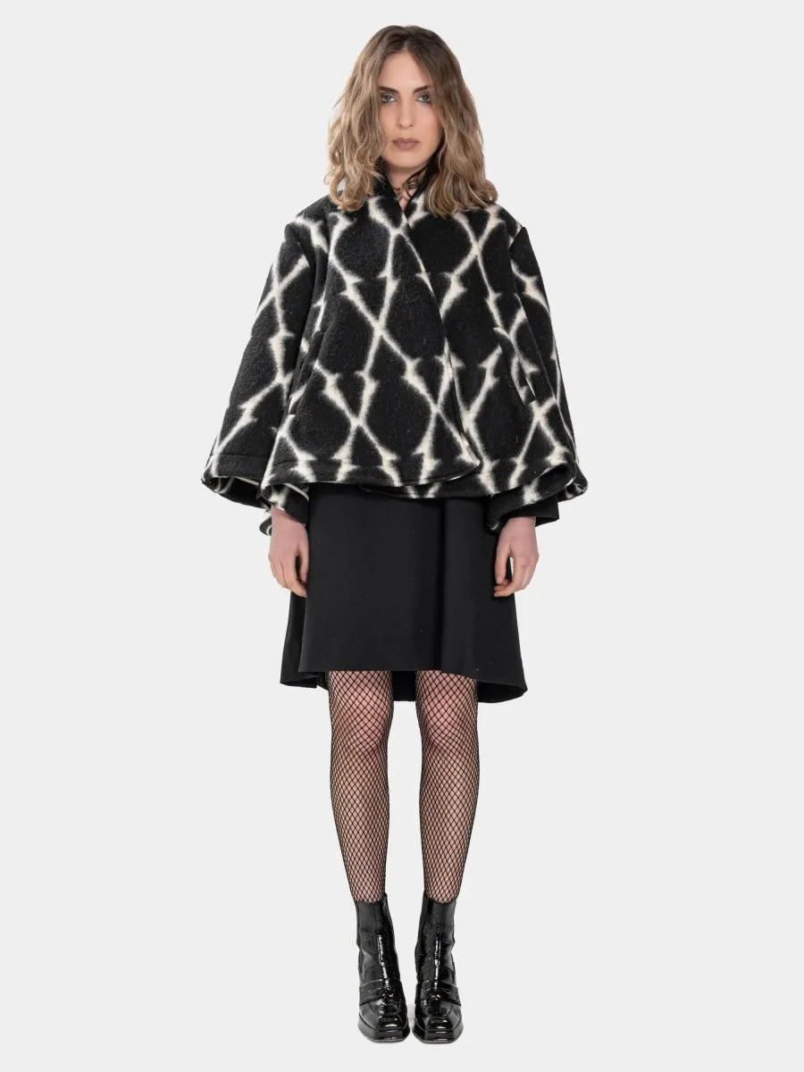 Printed Flared Crop Coat