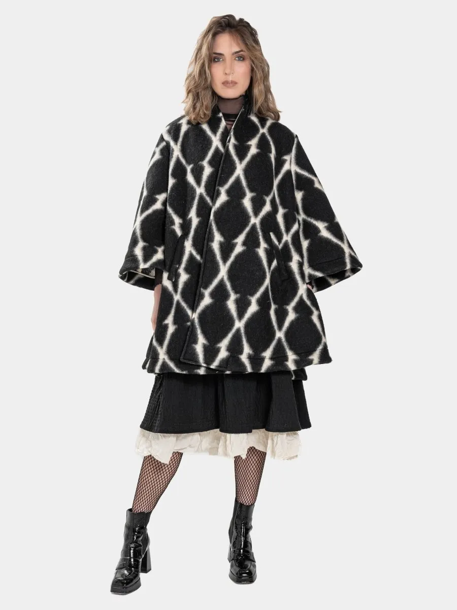 Printed Flared Long Coat