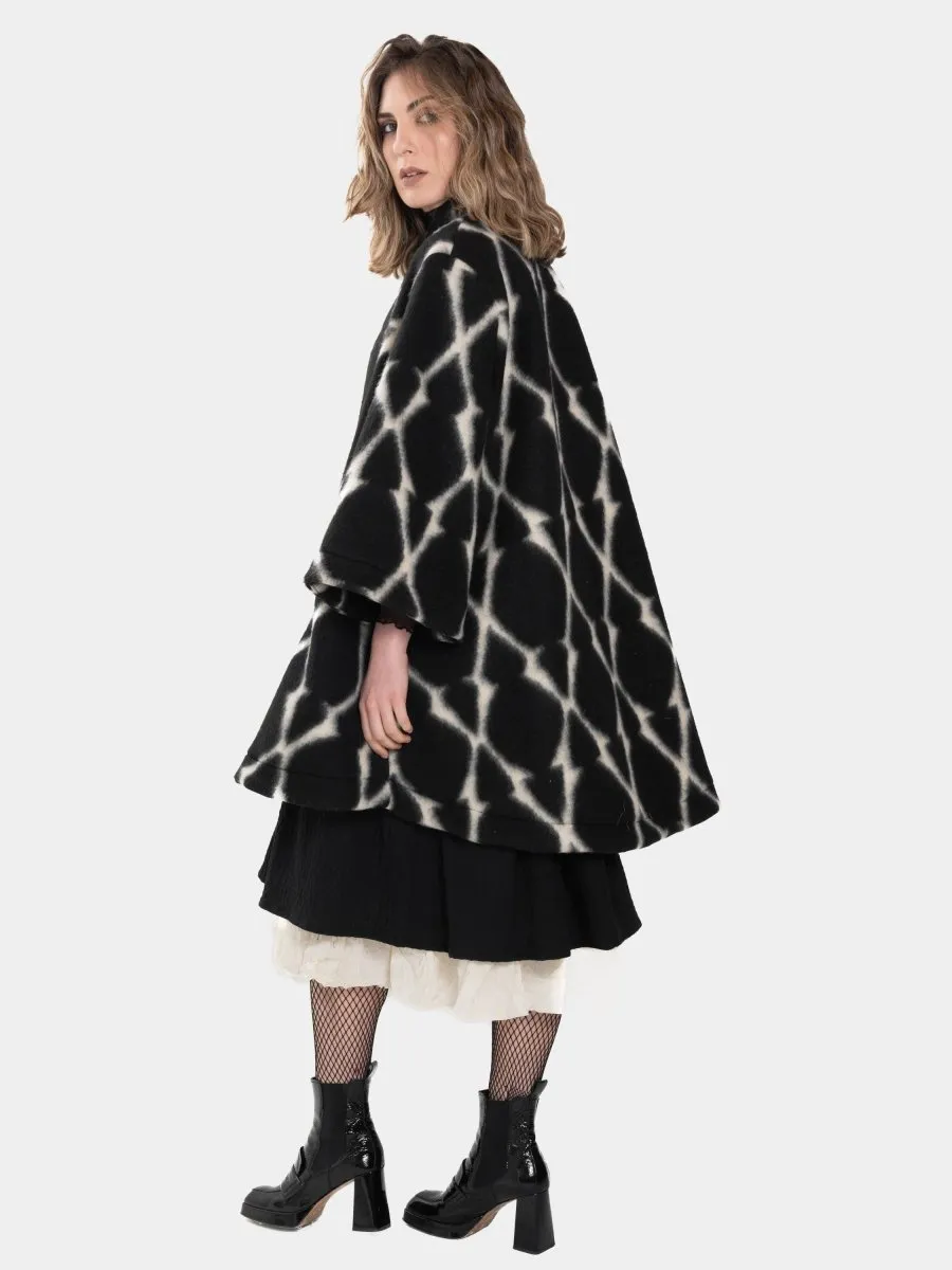 Printed Flared Long Coat