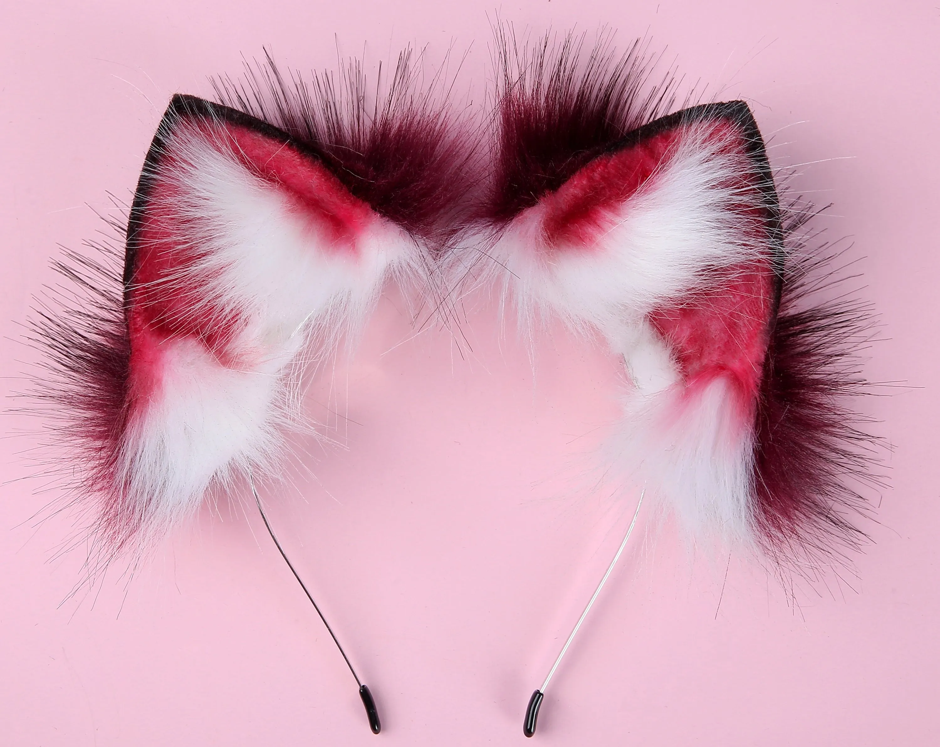 purple black tug tail plug and ear set faux fur fox tail butt plug wolf tail buttplug ddlg sex toy bdsm cat tail plug bondage petplay