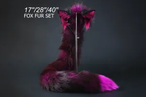 Purple fox tail plug and ear set - fox ear and tail buttplug - wolf tail butt plug - anal plug tail cat ear anime cosplay -mature