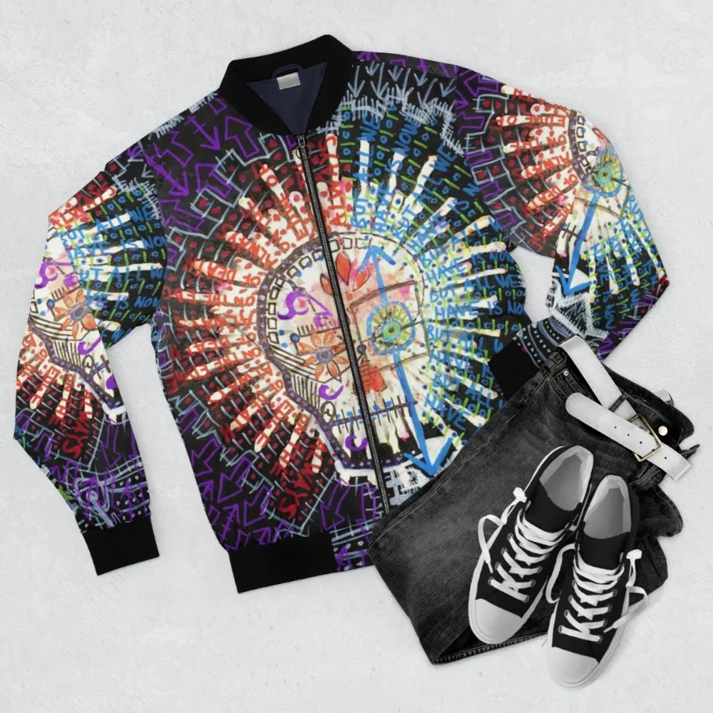 "Always on the Edge of Death" Neo-Expressionist Bomber Jacket