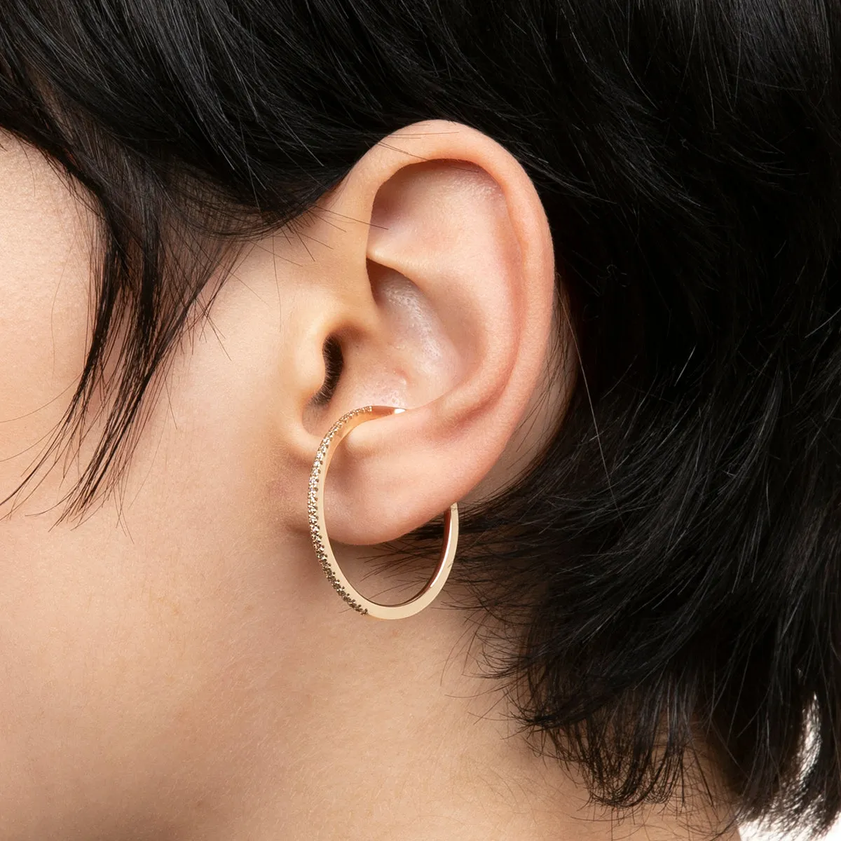 "Gossamer" Oversized Diamond Ear Cuff Large size