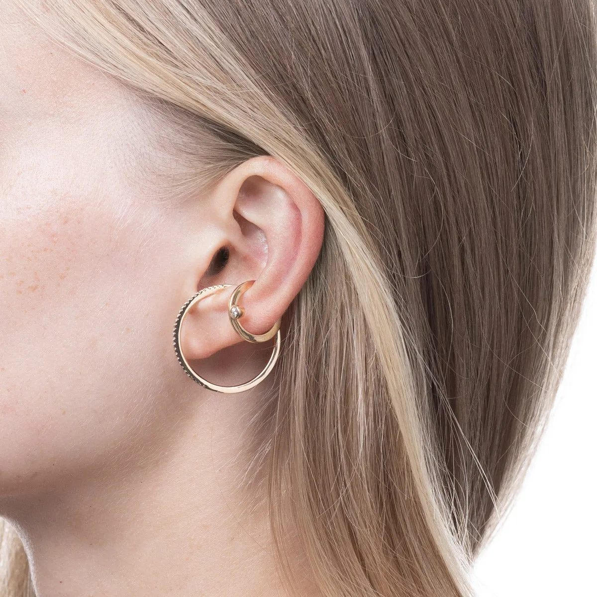 "Gossamer" Oversized Diamond Ear Cuff Large size