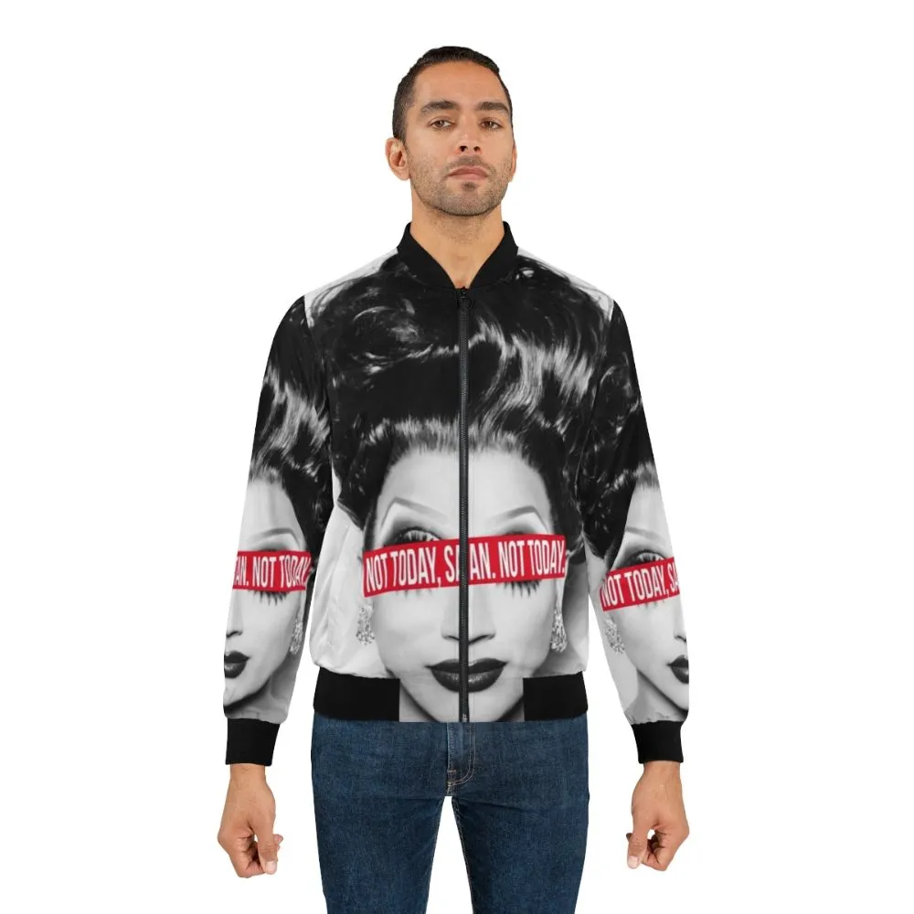 "Not Today, Satan. Bomber Jacket for Drag Race Fans"
