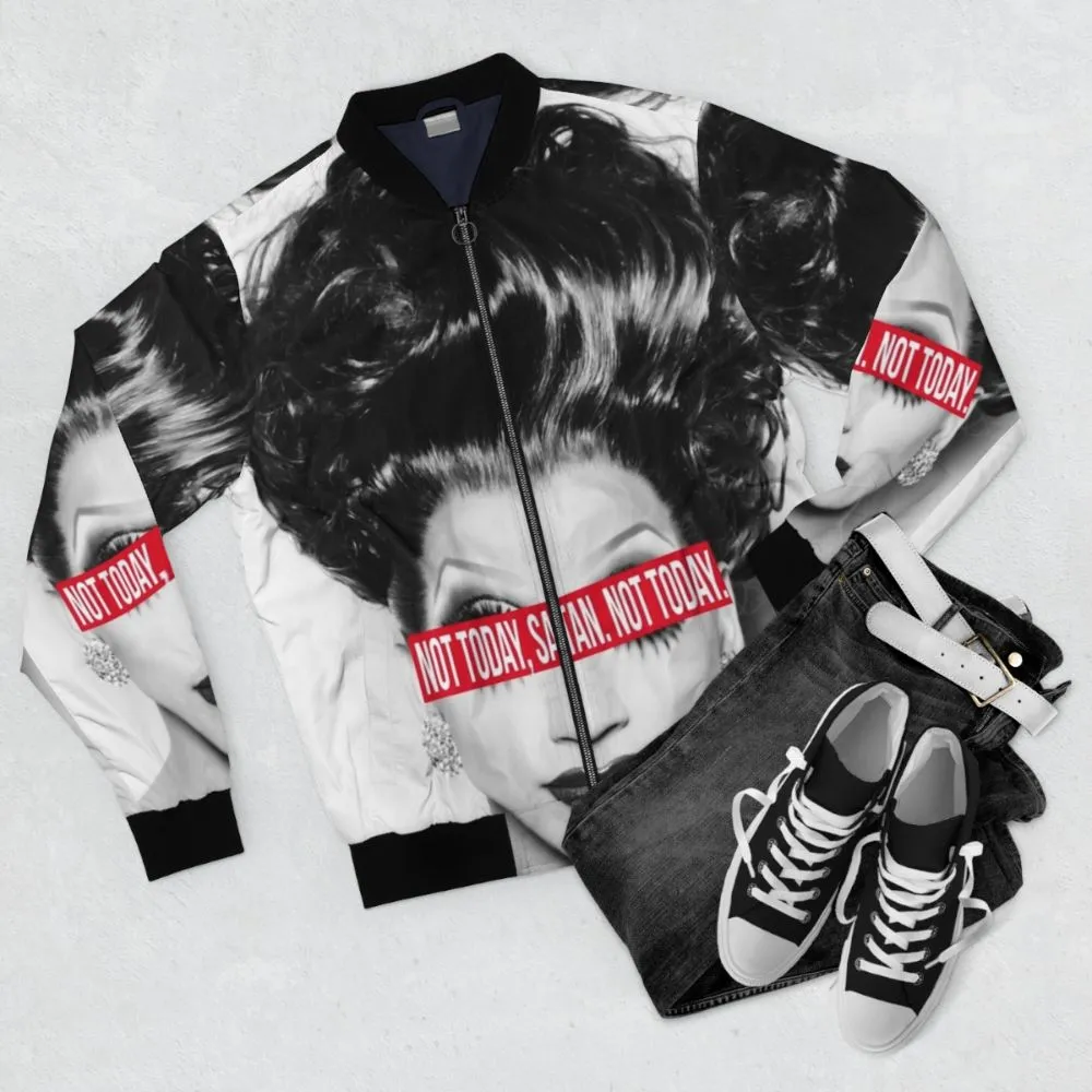 "Not Today, Satan. Bomber Jacket for Drag Race Fans"