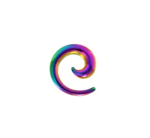 Rainbow Glass Spiral Taper (Sold individually) - E271A