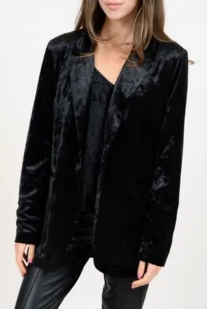 RD Style Black Velvet Blazer