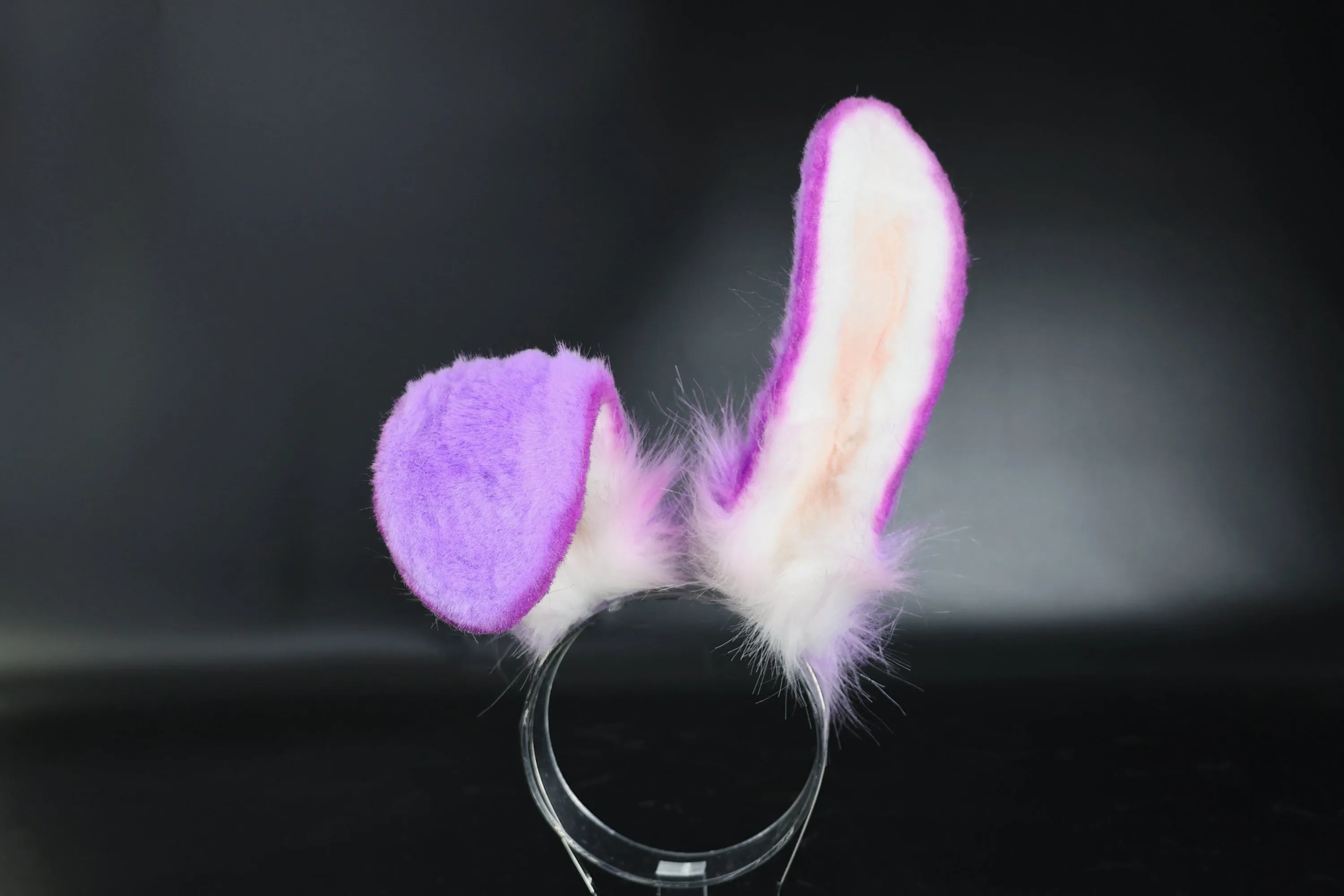 Realistic purple faux fur bunny ear and tail set bendable bunny ear cosplay rabbit ear and tail neko ear petplay ear bunnyplay anime cosplay