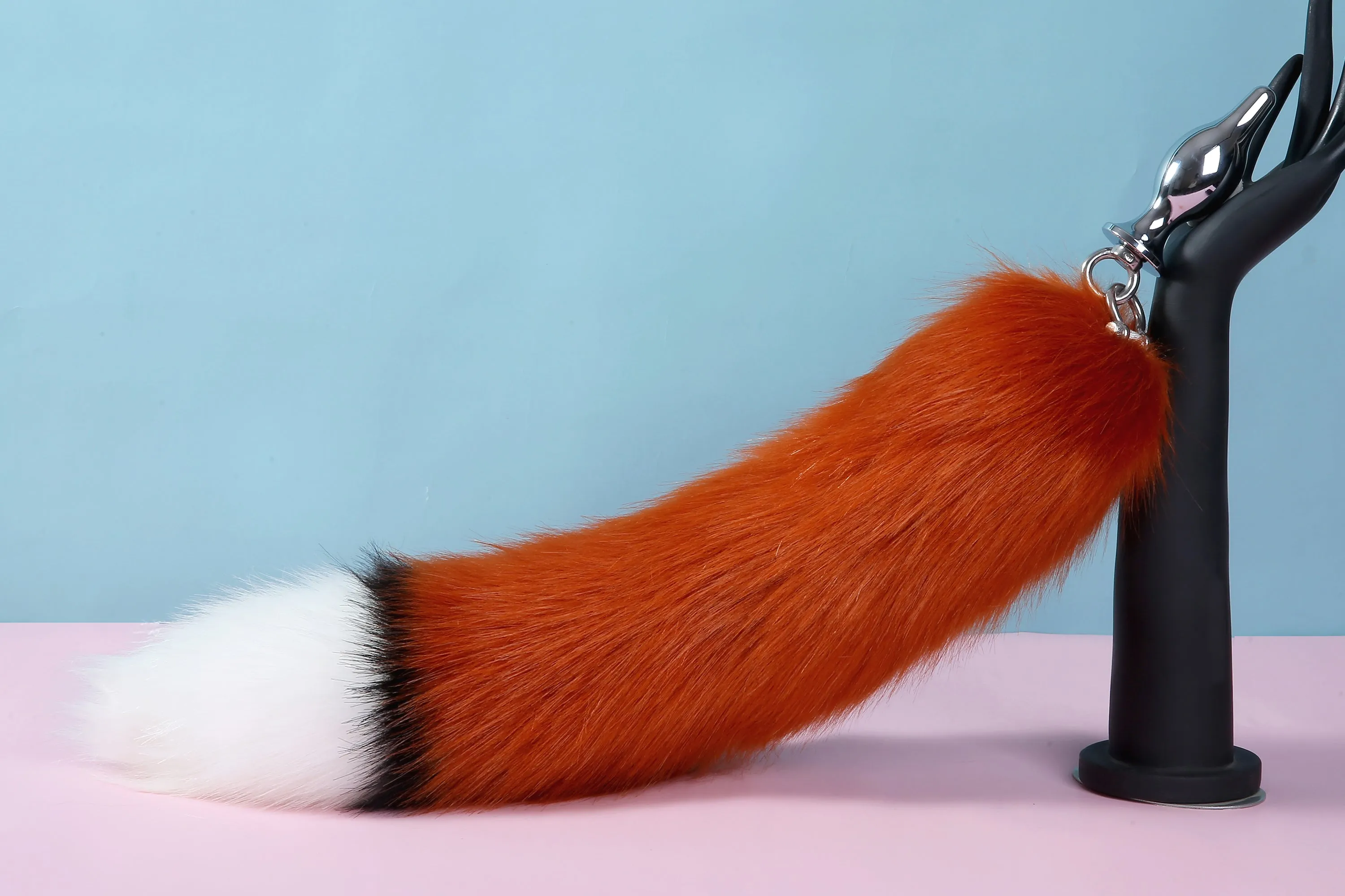 red fox ear and tail plug set faux fur tug tail butt plug and ear wolf tail buttplug ddlg sex toy bdsm cat tail plug bondage petplay mature