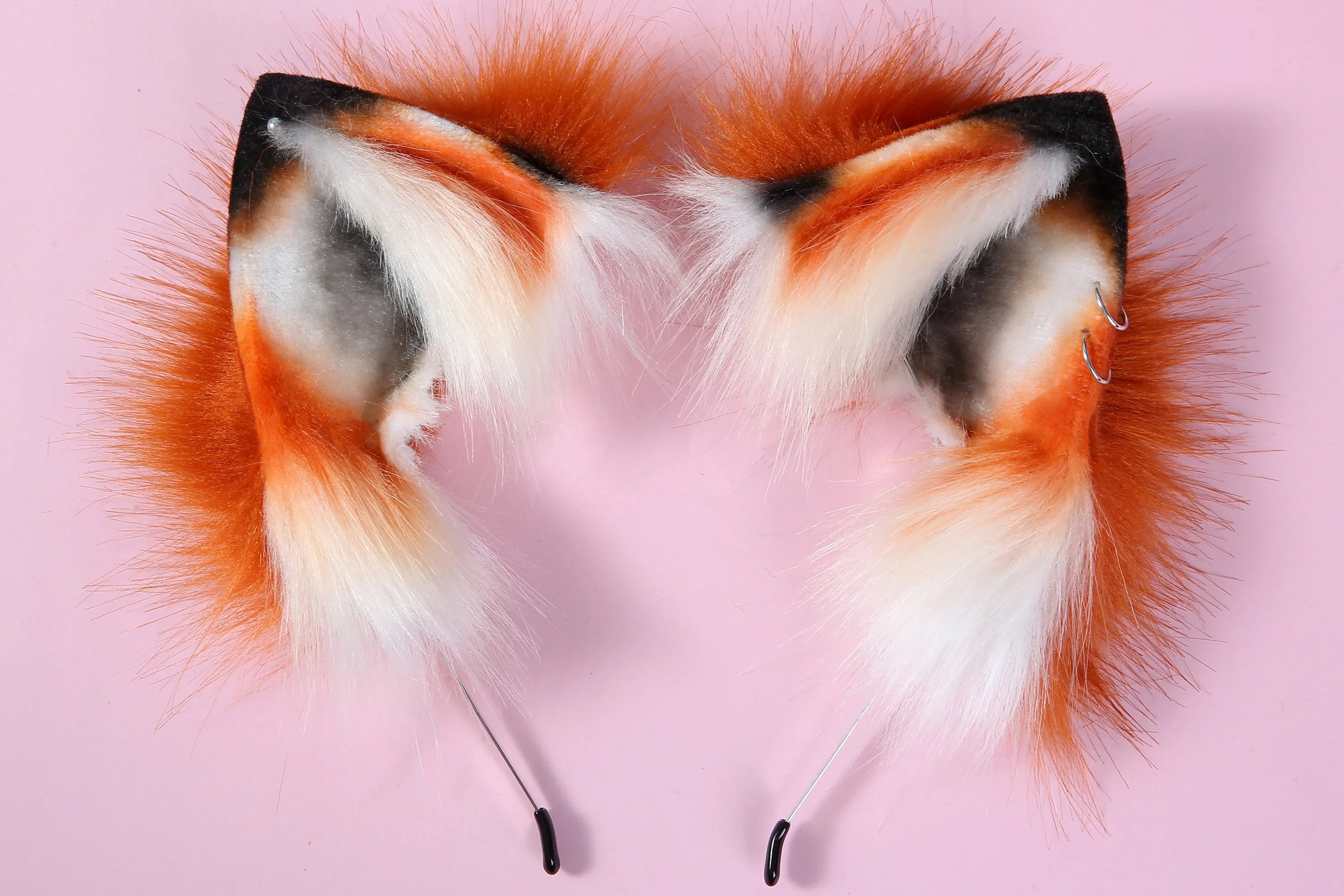 red fox ear and tail plug set faux fur tug tail butt plug and ear wolf tail buttplug ddlg sex toy bdsm cat tail plug bondage petplay mature