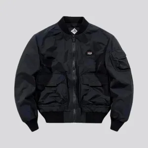 Regular fit urban stylish men's jean bomber jacket