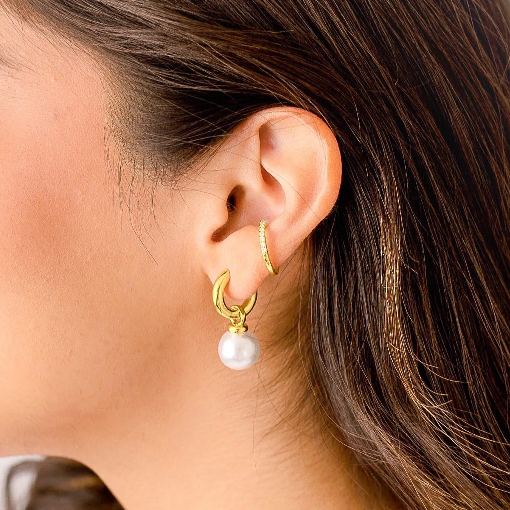 Rhinestone Ear Cuff in Gold and Silver