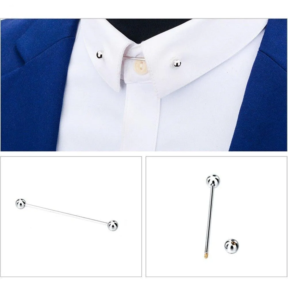 Rhodium Globe Collar Bar