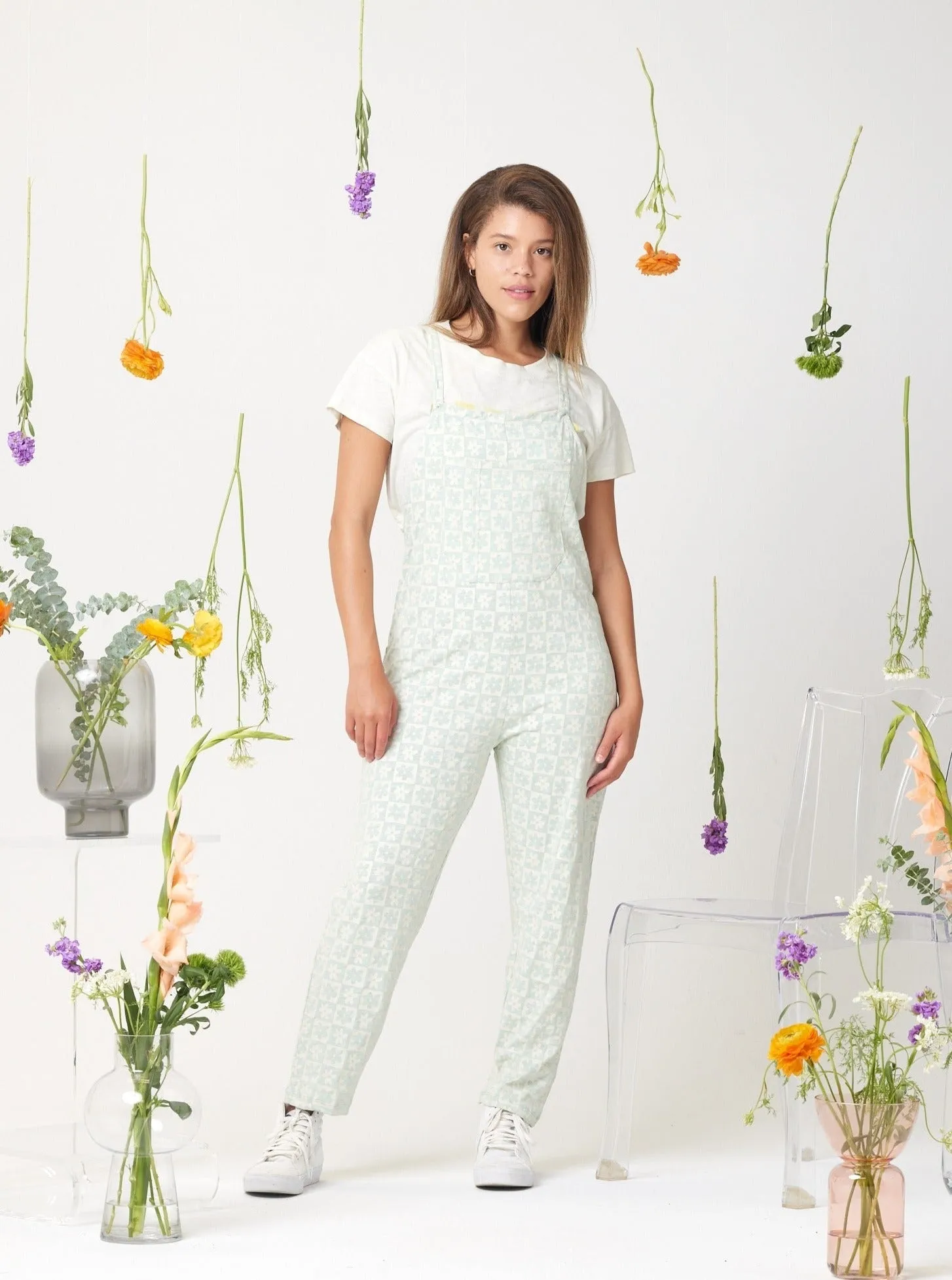 Rhythm Adjustable Overall - Mint Floral