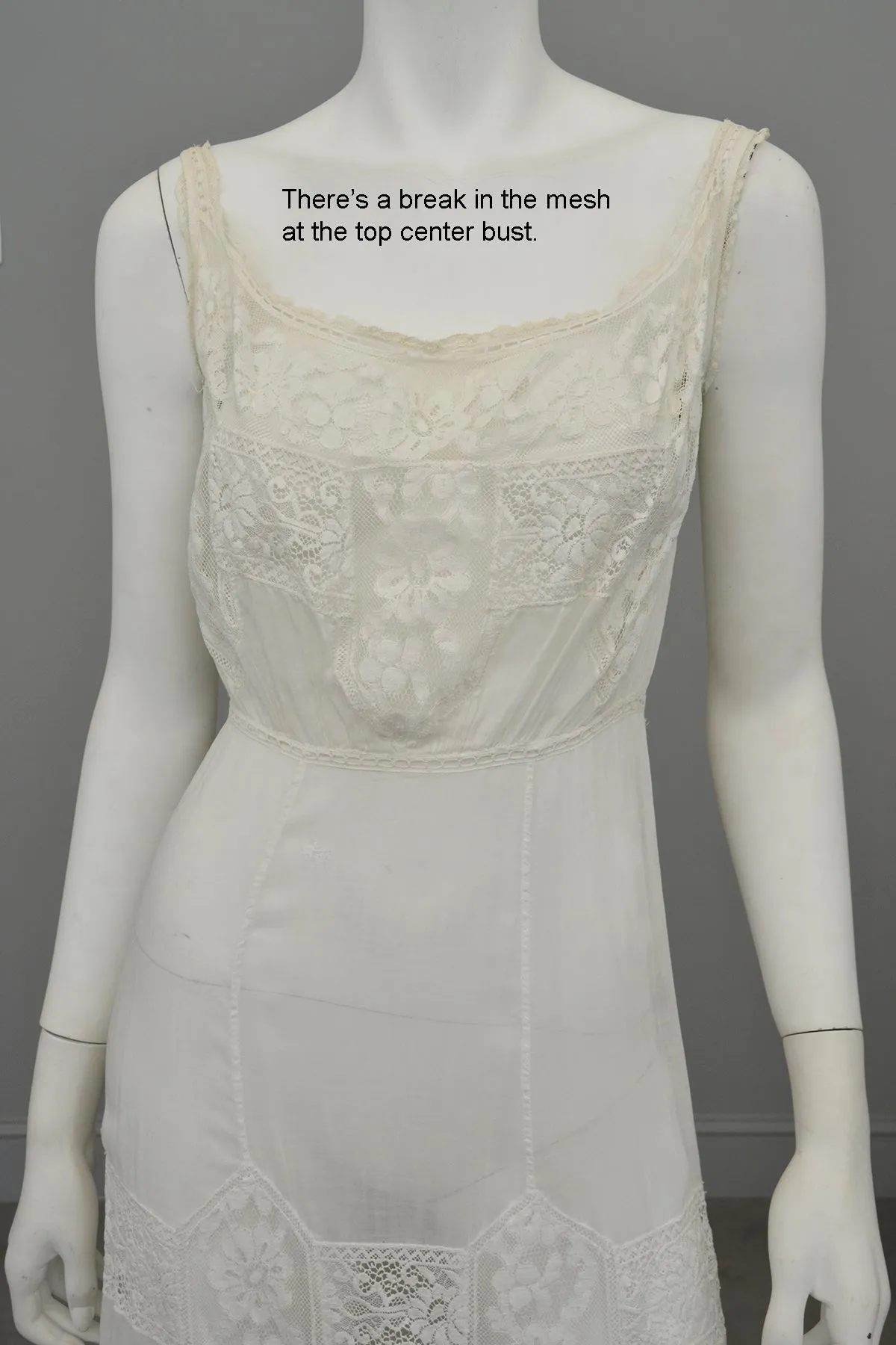 Romantic White Edwardian Lace Netting Delicate Slip Dress