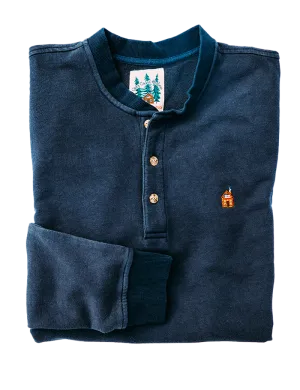Rustic Cabin Blue Henley