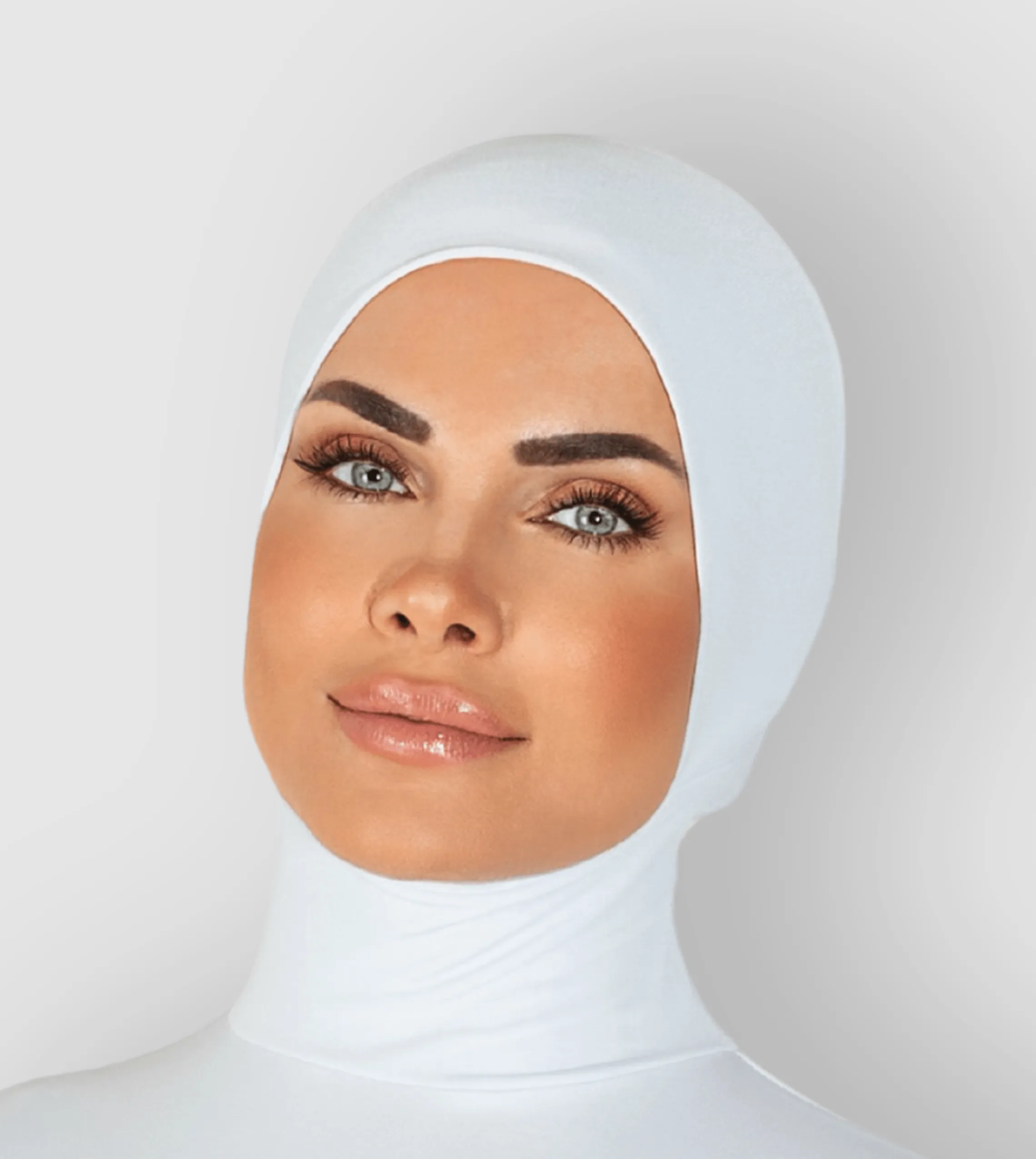 RUUQ Bodysuit Sleeveless with Hijab Cap - White