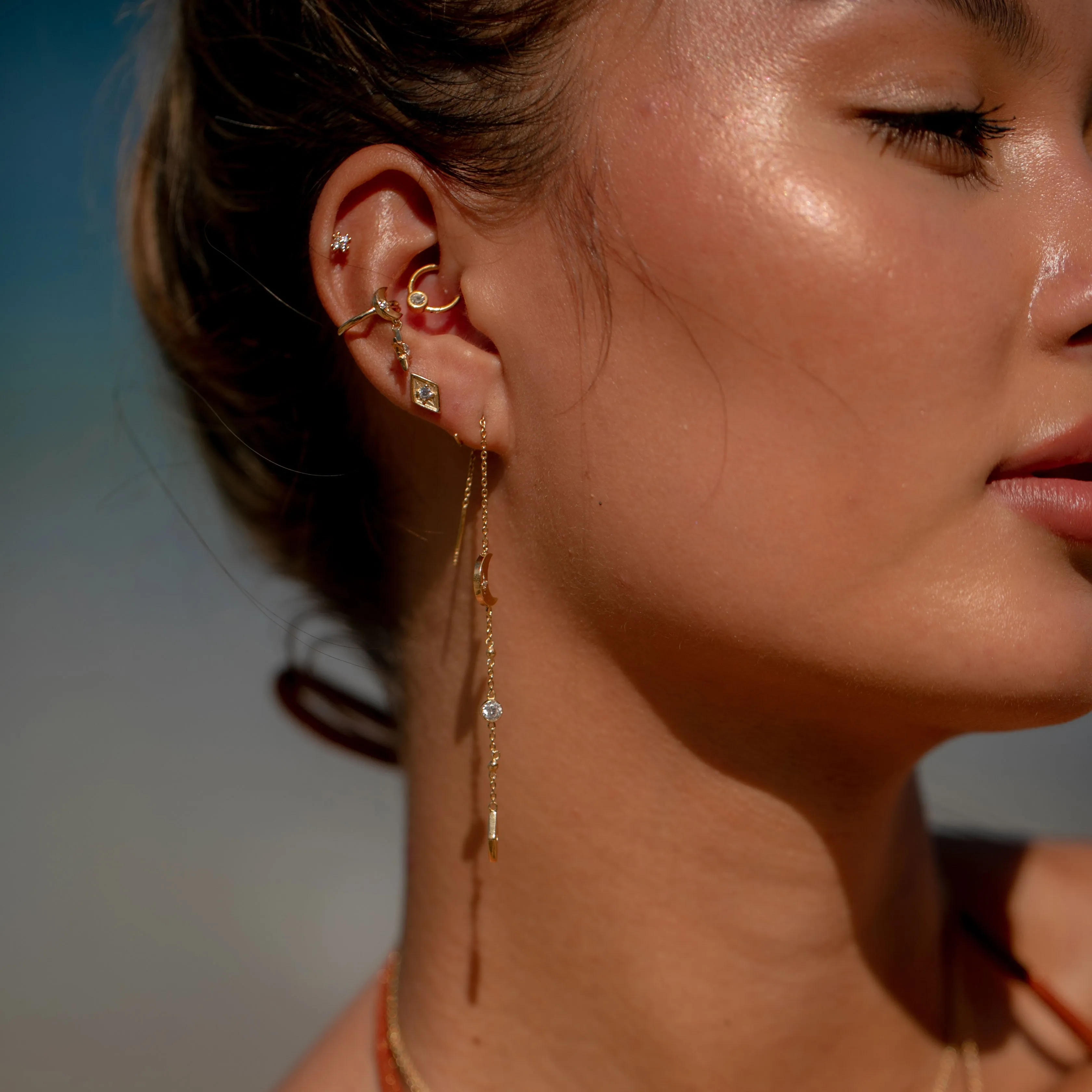Selene Drop Ear Cuff - Gold