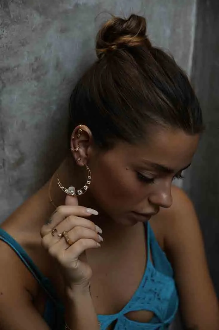 Selene Drop Ear Cuff - Gold