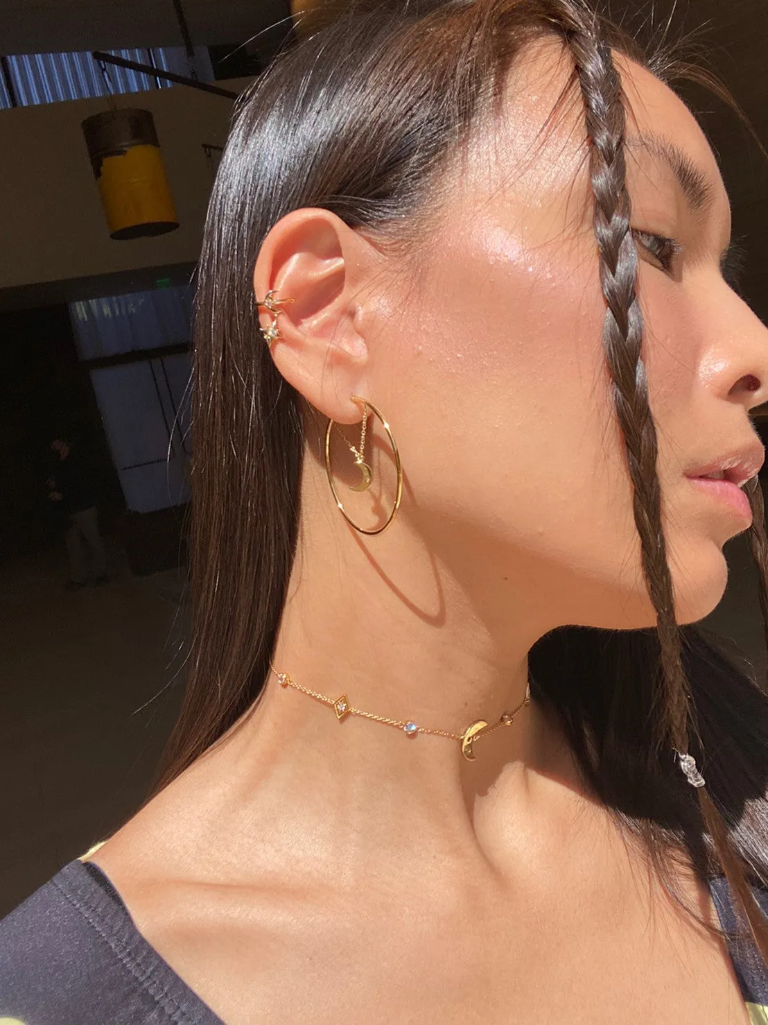 Selene Drop Ear Cuff - Gold