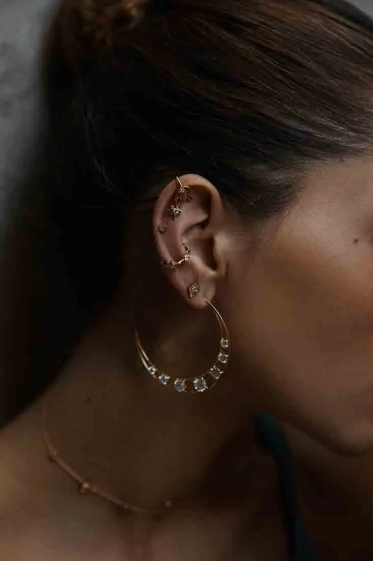 Selene Drop Ear Cuff - Gold