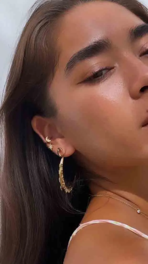 Selene Drop Ear Cuff - Gold