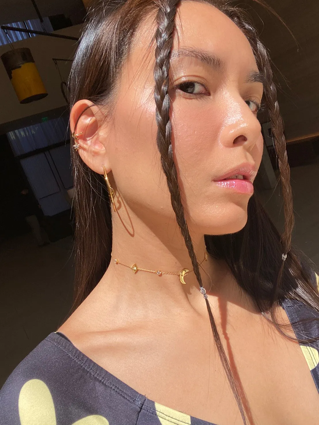 Selene Drop Ear Cuff - Whitegold