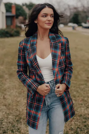 Serena Plaid Belted Blazer