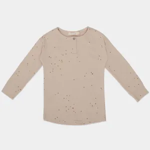 Shirt Rib Henley Dots Creme