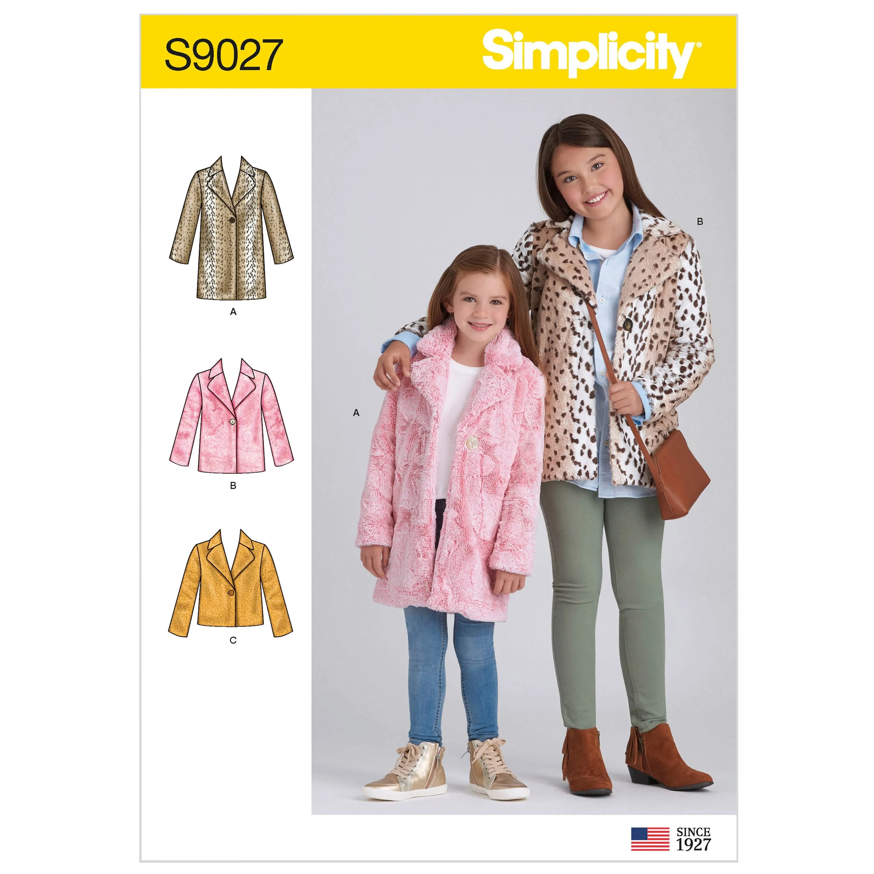 Simplicity Sewing Pattern 9027 Girls' Lined Coat